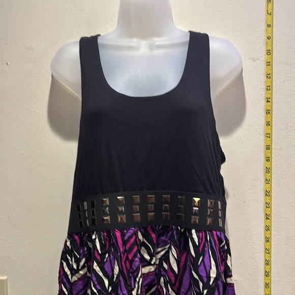 Apt. 9 Black and Purple Geometric Midi Dress - Picture 2 of 5